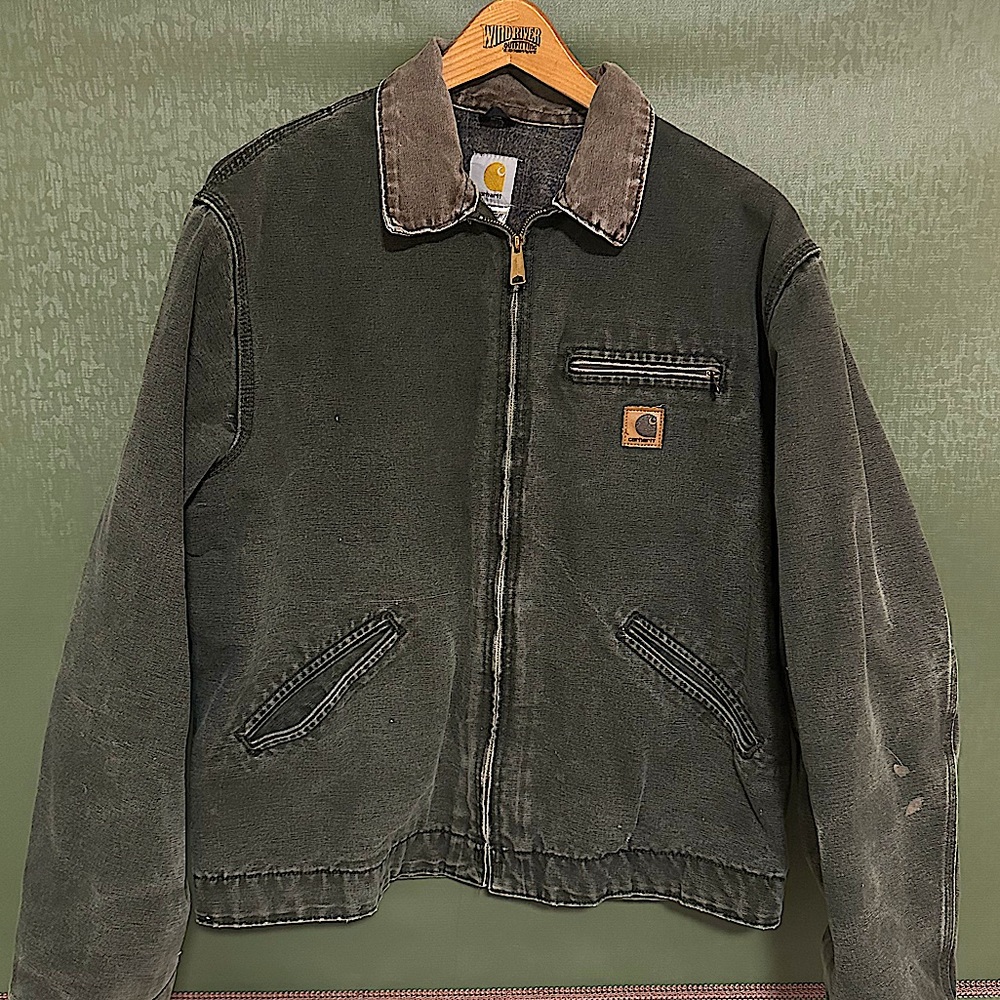 Thrashed Carhartt Duck Detroit RN# 14808 - Blanket Lined Chore Coat
